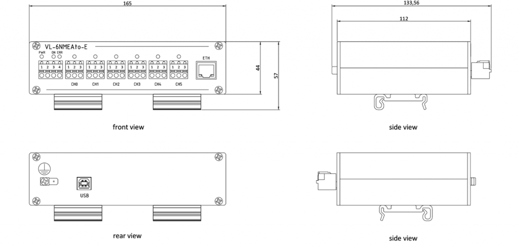 NMEA Multiplexer VEINLAND - Technical Drawing