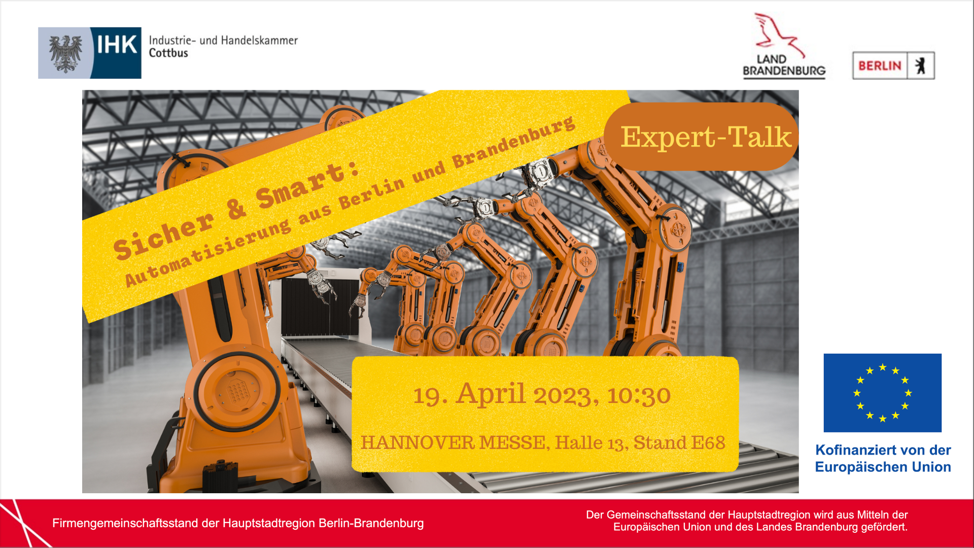 Expert-Talk “Sicher & Smart – Automatisierung aus Berlin-Brandenburg” – Hannover Messe 2023