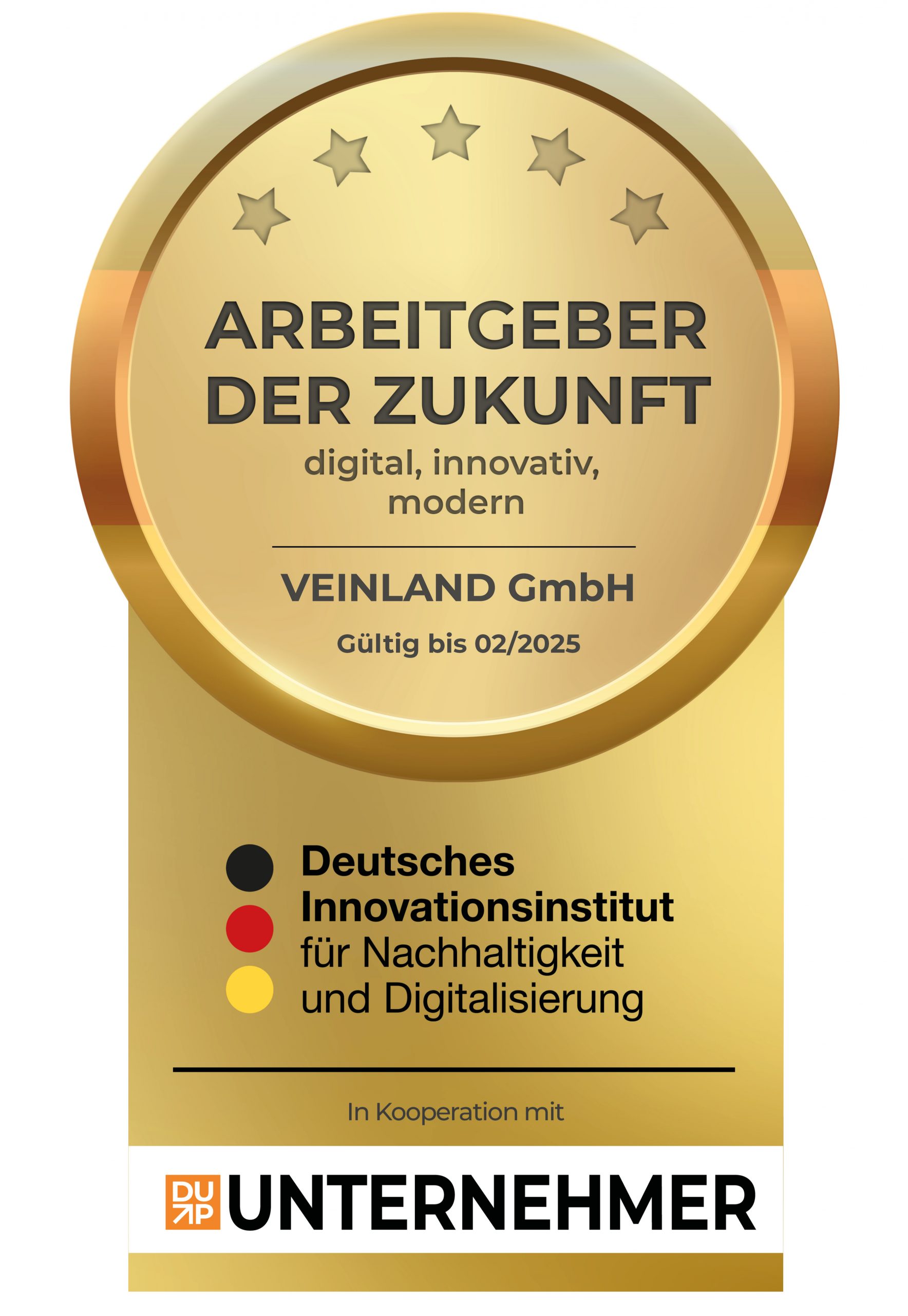 Auszeichnung Arbeitgeber der Zukunft – VEINLAND GmbH 2024